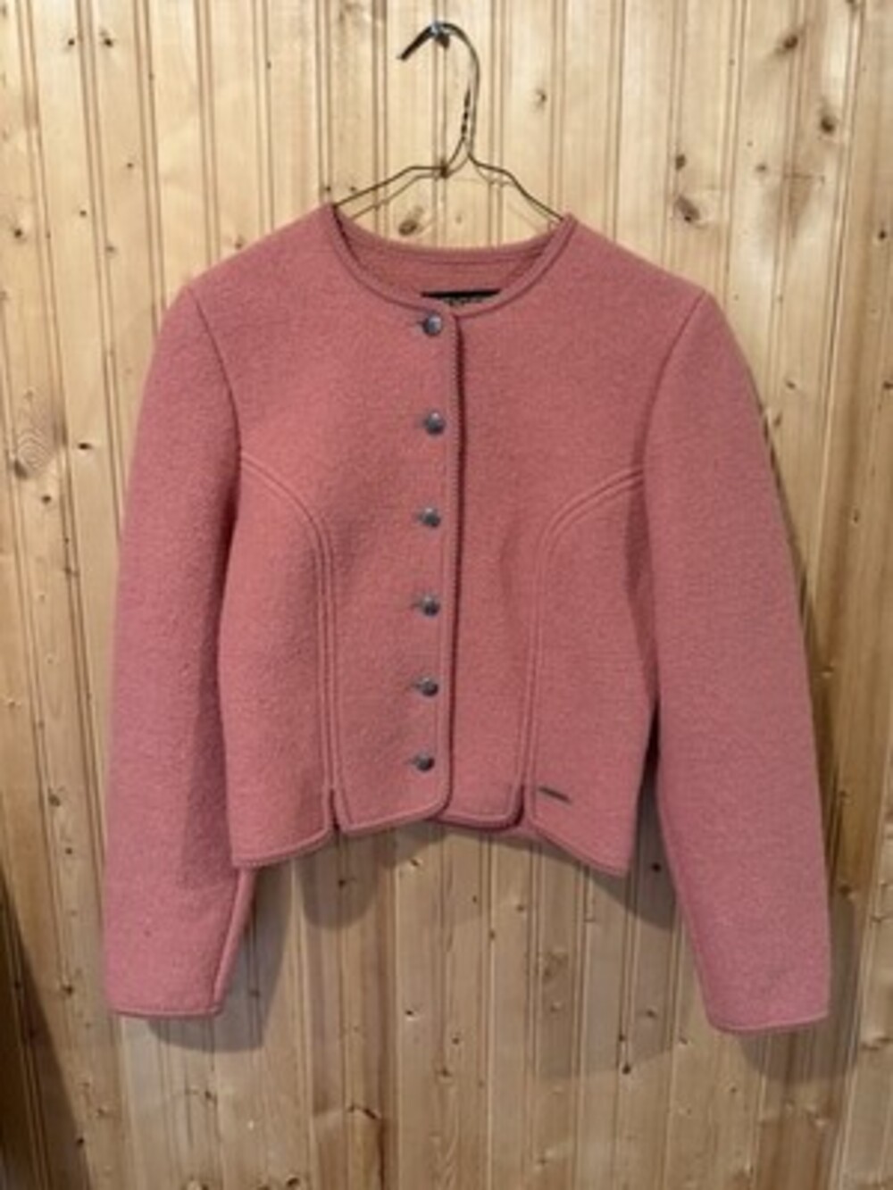 Geiger Austria Tyrol Pink Wool Button Jacket Cardigan Sz 38